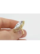 Vintage style Ring Zircon 14K Yellow gold vrc005y